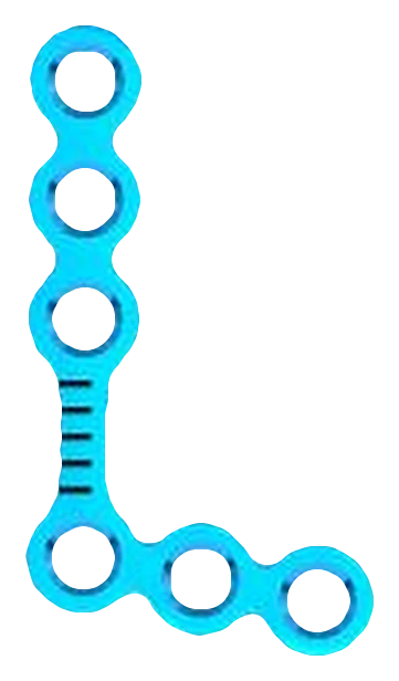 Titanium orthognathic L-plate